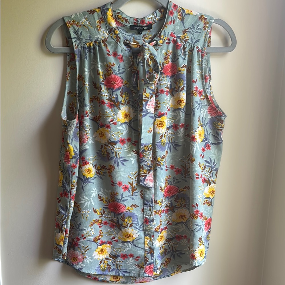 Floral Sleeveless Top - Multicolor